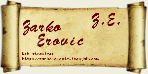 Žarko Erović vizit kartica